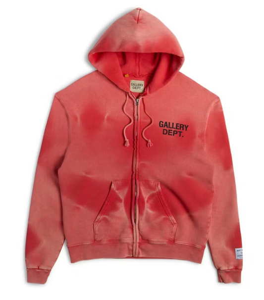 Gallery Dept. Zip Up Hoodie Sun Faded Red